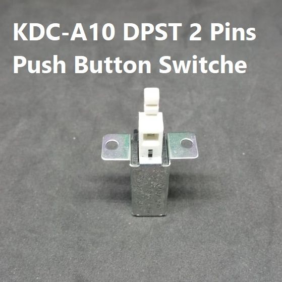 Picture of 2Pcs- KDC-A10 DPST 2 Pins Push Button Switches 8A 250V AC For TV Switches