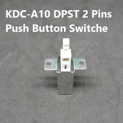 Picture of 2Pcs- KDC-A10 DPST 2 Pins Push Button Switches 8A 250V AC For TV Switches