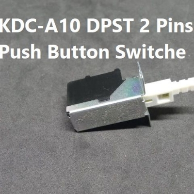 Picture of 2Pcs- KDC-A10 DPST 2 Pins Push Button Switches 8A 250V AC For TV Switches