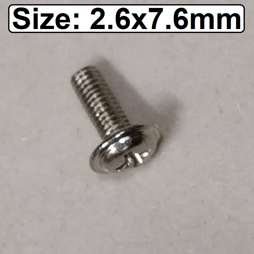 Picture of 10Pcs- CHINA M2.6 Round Head Screws M2.6×7.6mm Stainless Steel Round Cro-ss Pan Head Machine Screw Bolts Self Tapping Plain End M2.6 Crosshead Screws
