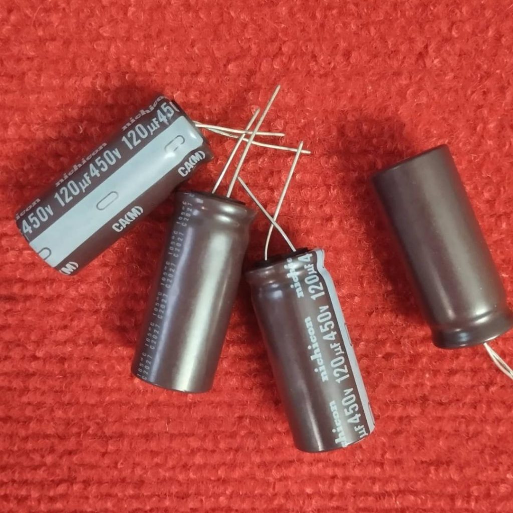 Picture of 120uF 450V Capacitor RADIAL Electrolytic Capacitor 120uF Capacitor 450V 120uF Radial Polarized Aluminum Electrolytic Capacitors 2 Pin Leads