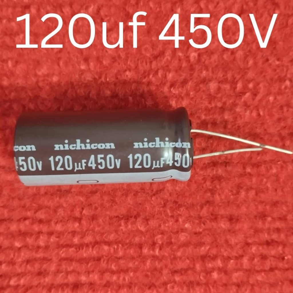 Picture of 120uF 450V Capacitor RADIAL Electrolytic Capacitor 120uF Capacitor 450V 120uF Radial Polarized Aluminum Electrolytic Capacitors 2 Pin Leads