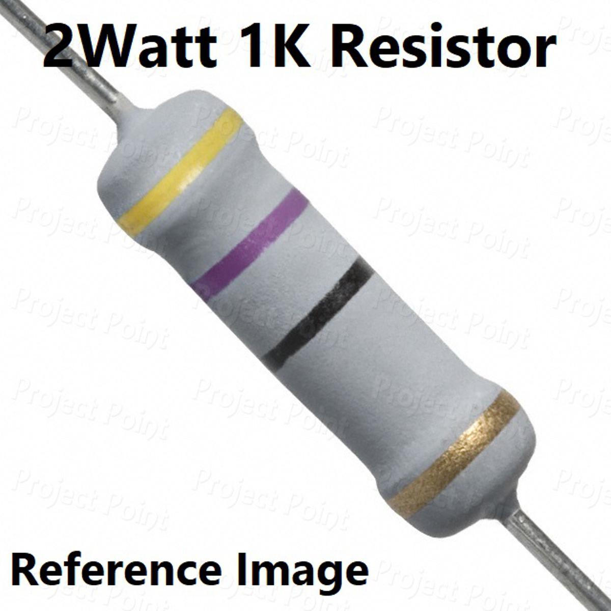 Picture of 10Pcs- 2Watt  1K Resistor 5% 1K Metal Film Resistor 1K Resistor 2W Resistance 2Watt Power Resistor 1K Ohm 5% Tolerance Fixed Resistors 2 Pin Leads