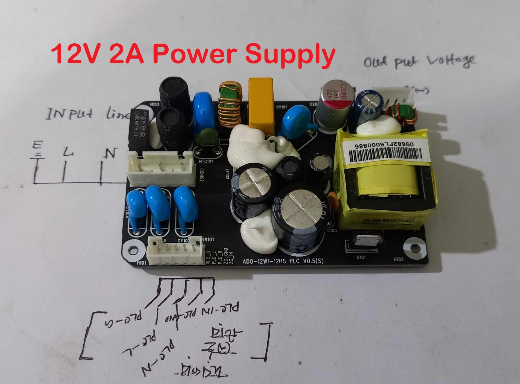 Picture of Circuit 12V 2Amp DC Circuit Adapters AC 220V To DC 12V 2A Switching Power Supply PCB Type Open Frame SMPS Chargers Adapters