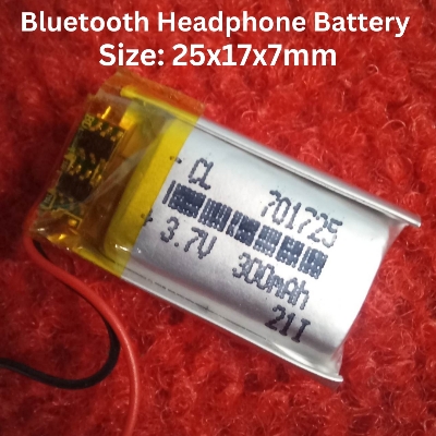 Picture of 300mAh BLUETOOTH Headphone Battery 3.7V Rechargeable Battery 300mAh Battery Size 25x17x7mm 3.7V Lithium Battery 3.7V Battery Lipo Battery 300mAh For