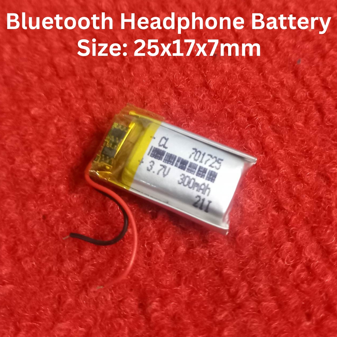 Picture of 300mAh BLUETOOTH Headphone Battery 3.7V Rechargeable Battery 300mAh Battery Size 25x17x7mm 3.7V Lithium Battery 3.7V Battery Lipo Battery 300mAh For