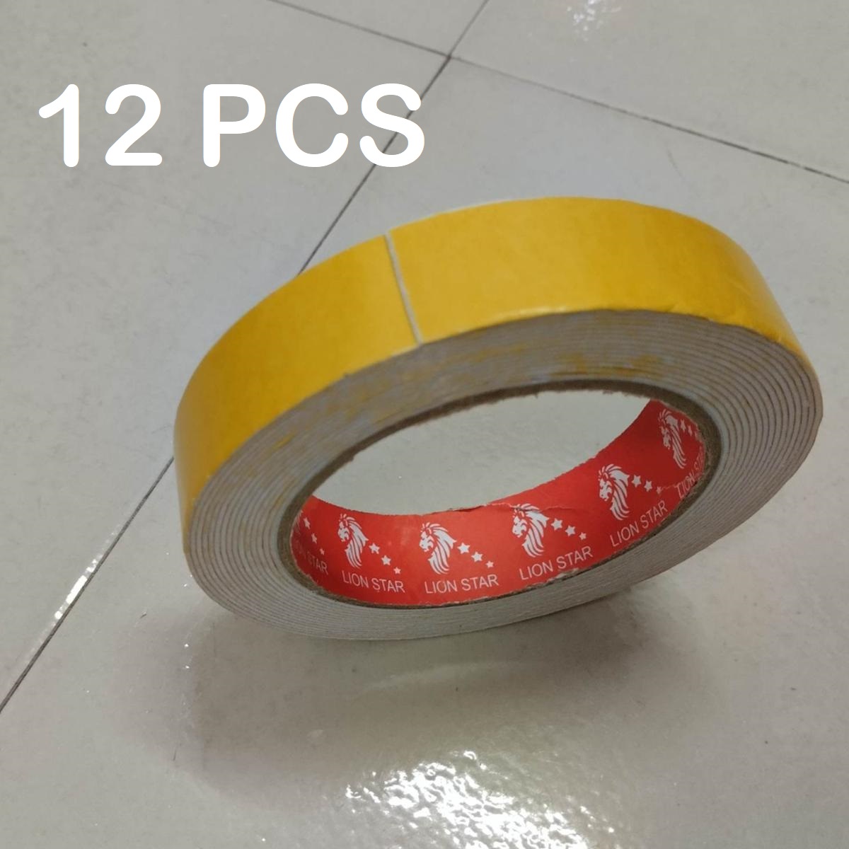 Picture of 12Pcs- 25mm Foam Tape WHITE 1" Inch DOUBEL SIDE Foam Tape 25mm Both Side Gum Foam Tape White Double Side Foam Tape 1 Inch Tape WHITE Color Foam Tape