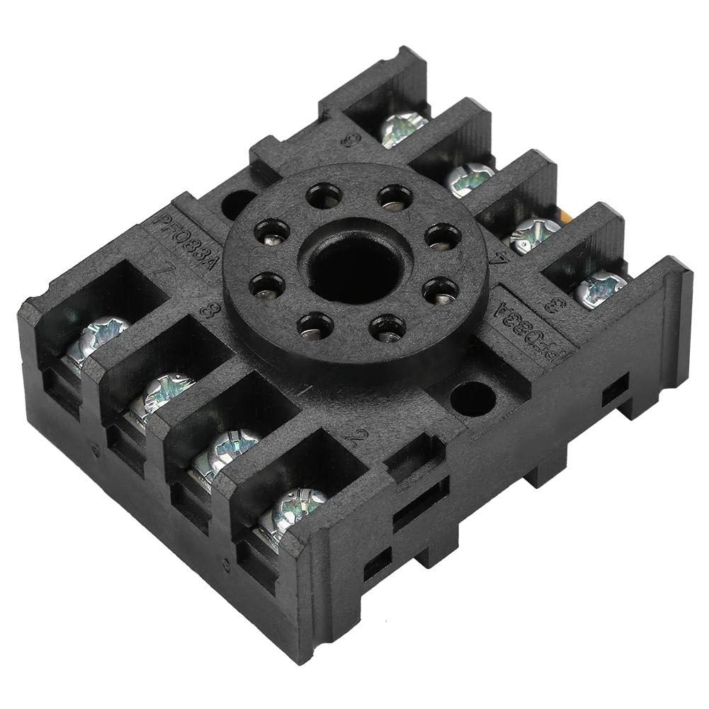 Picture of PTF083A THIN 8 PIN Industrial 10A 250VAC Thin Pin 8 Pin Glass Power Relay Base Terminals Mount Socket Electromagnetic Relay Switches PTF083A DPDT 2NO 2NC