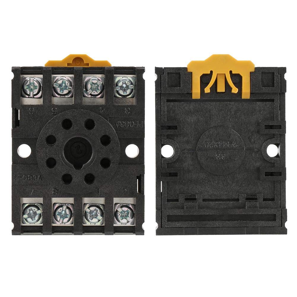 Picture of PTF083A THIN 8 PIN Industrial 10A 250VAC Thin Pin 8 Pin Glass Power Relay Base Terminals Mount Socket Electromagnetic Relay Switches PTF083A DPDT 2NO 2NC