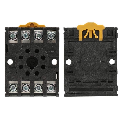 Picture of PTF083A THIN 8 PIN Industrial 10A 250VAC Thin Pin 8 Pin Glass Power Relay Base Terminals Mount Socket Electromagnetic Relay Switches PTF083A DPDT 2NO 2NC