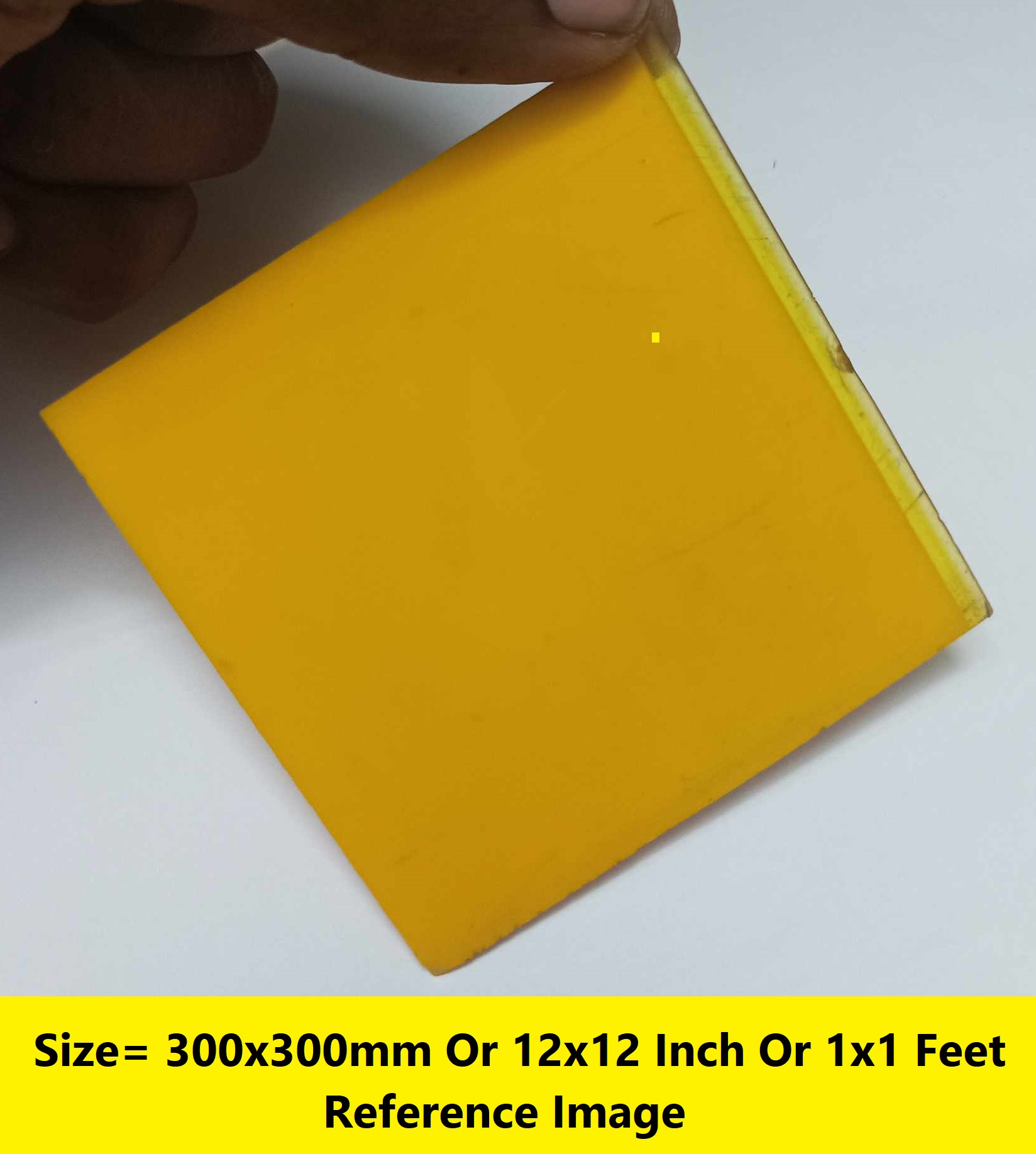Picture of YELLOW 2mm Acrylic Sheet 2mm Yellow Plastic Sheet 2mm Thick Acrylic Sheets Cutting Size 300x300mm Or 12×12 Inch Or 1×1 Feet 12 Inch Acrylic Sheet Yellow Perspex Acrylic Sheet 2mm Yellow Acrylic Plexiglass