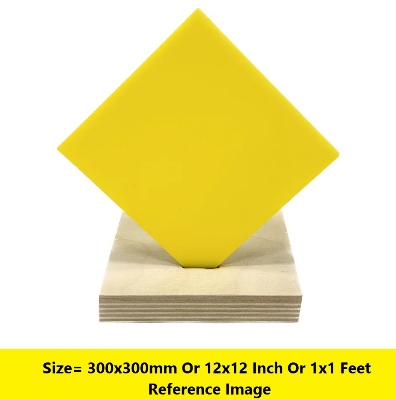 Picture of YELLOW 2mm Acrylic Sheet 2mm Yellow Plastic Sheet 2mm Thick Acrylic Sheets Cutting Size 300x300mm Or 12×12 Inch Or 1×1 Feet 12 Inch Acrylic Sheet Yellow Perspex Acrylic Sheet 2mm Yellow Acrylic Plexiglass