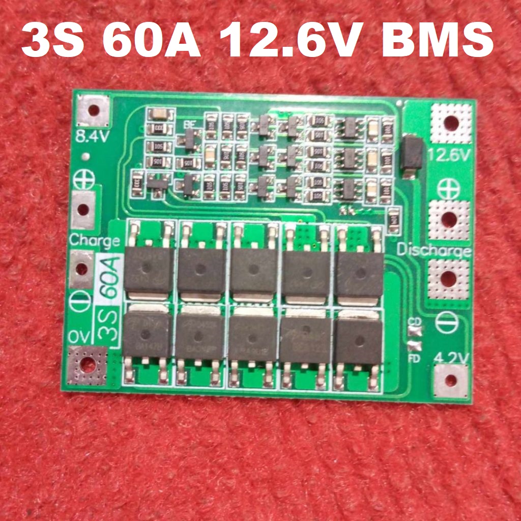 Picture of 60A 3S BMS Circuit 12V 60A Protection Circuit 12V BMS 60A 11.1V 12.6V 18650 AA AAA Lithium Battery Charger Board 3S 60A BMS Circuit