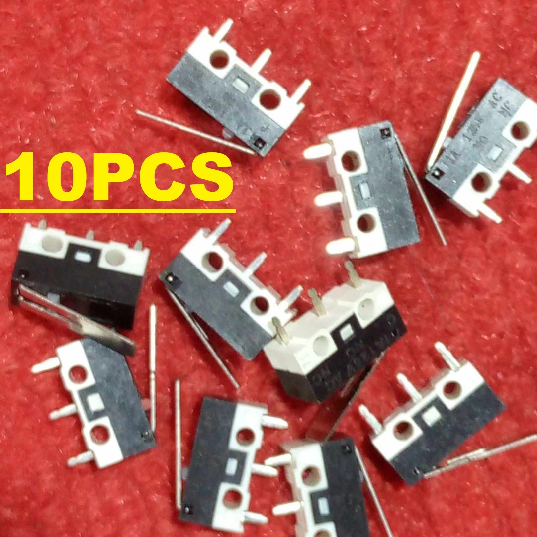 Picture of 10PCS - 1A Limit Switch 3 Pin 1A 125VAC SPDT 3 Pin 13mm Long Straight Hinge Lever Arm Switch Micro Limit Switch Momentary Push Switch For 3D Printers CNC Machine DIY