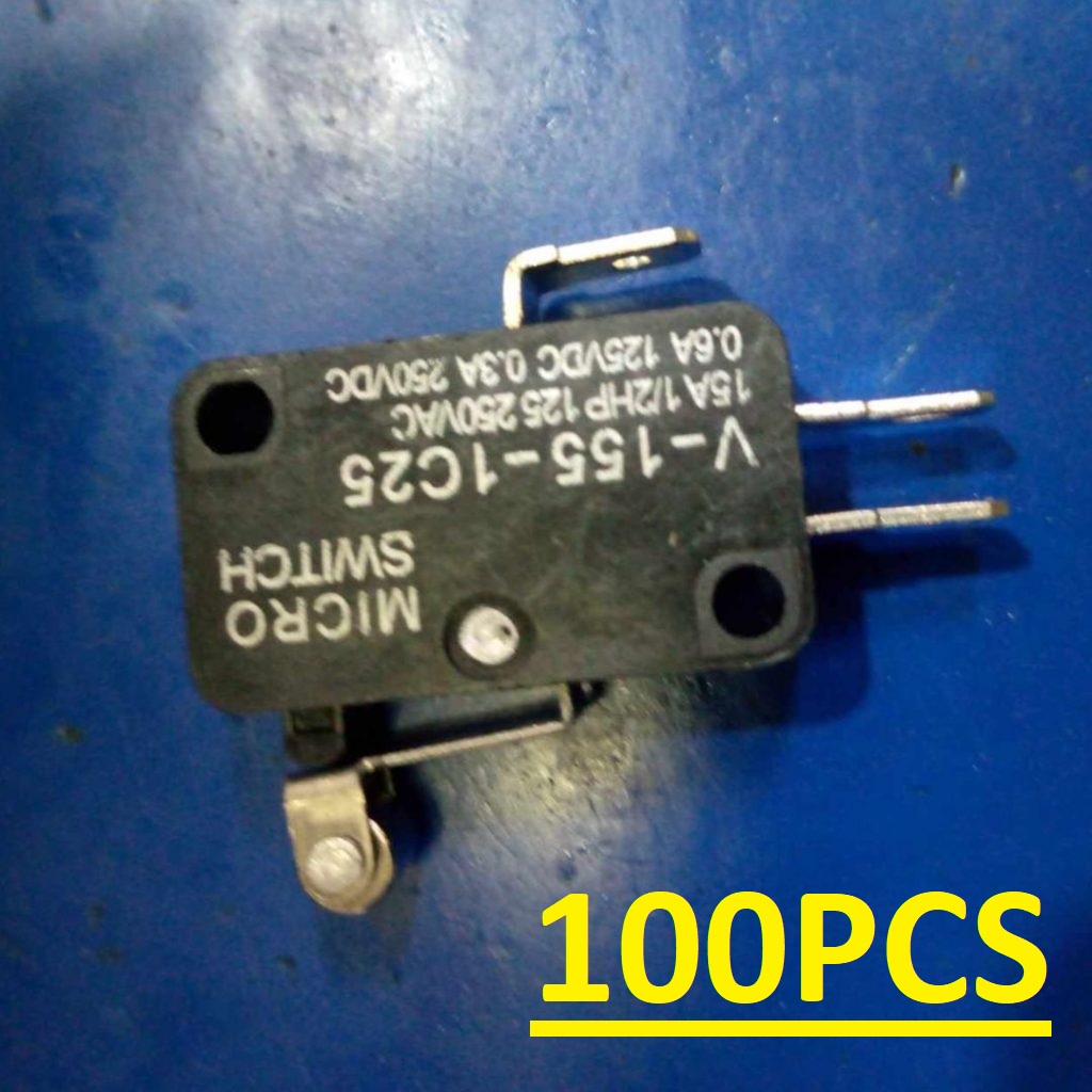 Picture of 100Pcs- 15A Limit Switch 3 Pin 15A 250VAC SPDT 3 Pin 10mm Long Straight Hinge Lever Arm Switch Micro Limit Switch Momentary Push Switch For 3D Printers CNC Machine DIY