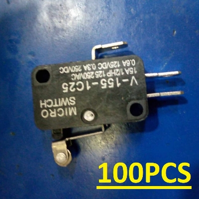 Picture of 100Pcs- 15A Limit Switch 3 Pin 15A 250VAC SPDT 3 Pin 10mm Long Straight Hinge Lever Arm Switch Micro Limit Switch Momentary Push Switch For 3D Printers CNC Machine DIY
