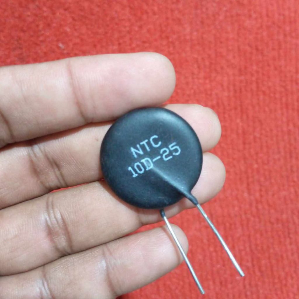 Picture of BLACK NTC 10D-25 25mm Leaded Epoxy Coated Thermistor Temperature Sensor NTC 10 Ohm Thermal Resistor 10 Ohm Thermistor 2 Pin Leads