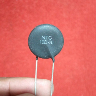 Picture of BLACK NTC 10D-20 20mm Leaded Epoxy Coated Thermistor Temperature Sensor NTC 10 Ohm Thermal Resistor 10 Ohm Thermistor 2 Pin Leads