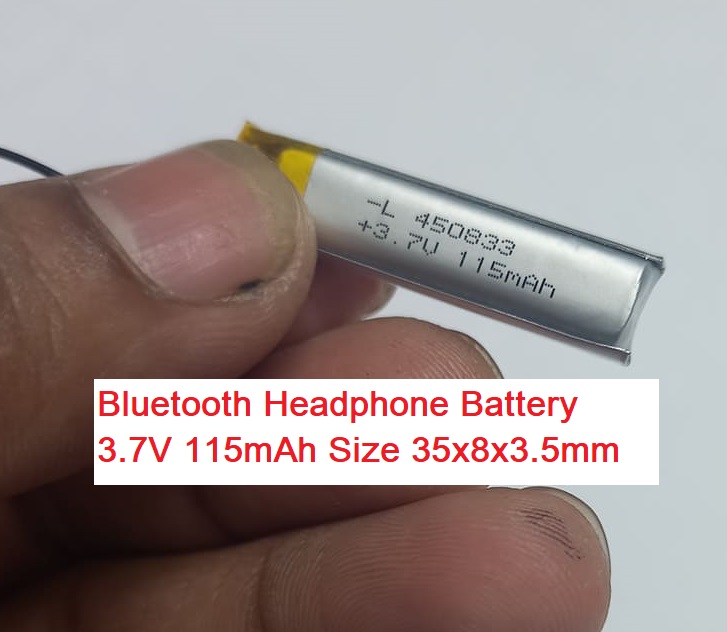 Picture of 115mAh Battery BLUETOOTH Headphone Battery 3.7V Lipo Battery 115mAh Size 35x8x3.5mm 3.7V Battery 3.7V BLUETOOTH Battery For Headphone Bluetooth Batteries