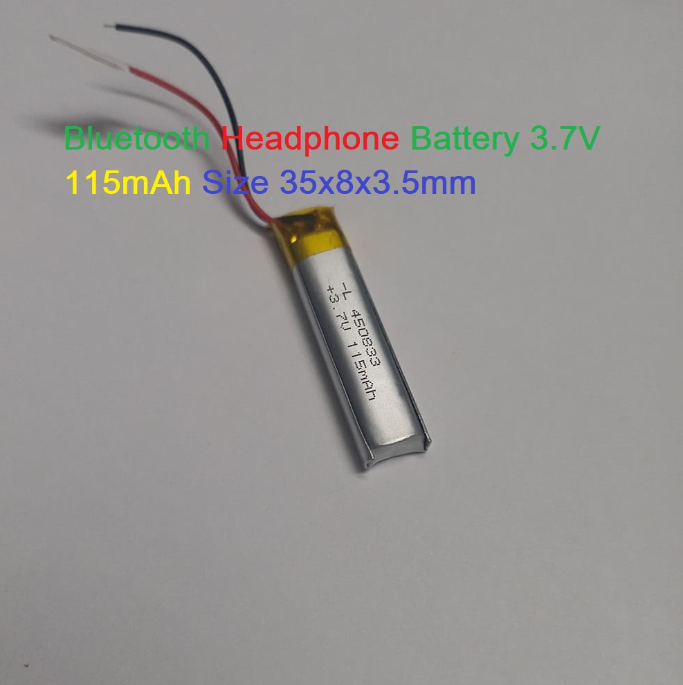 Picture of 115mAh Battery BLUETOOTH Headphone Battery 3.7V Lipo Battery 115mAh Size 35x8x3.5mm 3.7V Battery 3.7V BLUETOOTH Battery For Headphone Bluetooth Batteries