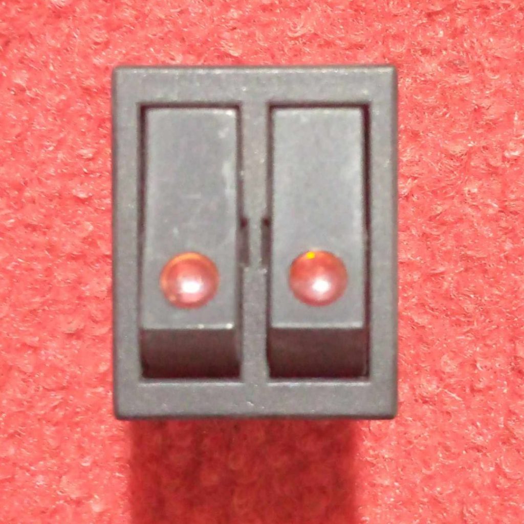 Picture of DOUBLE BOAT BLACK & RED Rocker Switch 6 Pin 250V 16A 6Pin On Off Full Illuminated Neon RED Indicator SPST Power Switch For Auto Car Boat IPS UPS
