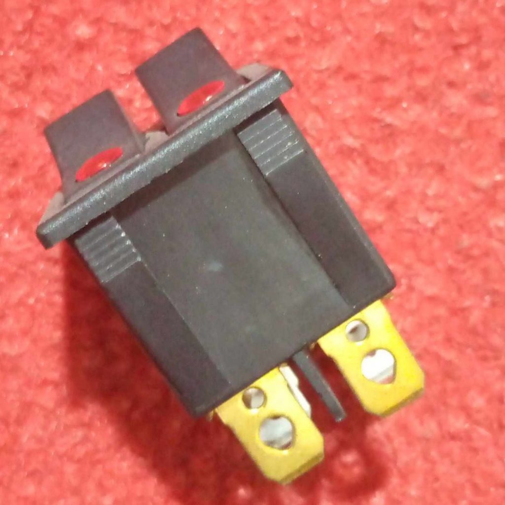 Picture of DOUBLE BOAT BLACK & RED Rocker Switch 6 Pin 250V 16A 6Pin On Off Full Illuminated Neon RED Indicator SPST Power Switch For Auto Car Boat IPS UPS