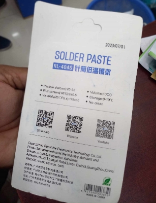 Picture of Solder Paste RE-LIFE RL-404S Solder Paste Lead Free 138C Low Temperature 10cc Tin Liquid BGA Soldering Fluxes Rework Repair Welding Flux Solder Paste Re-life RL-404S 138℃ Solder Paste With Matching Needle + Putter
