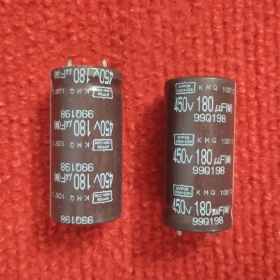 Picture of 180uF 450V Capacitor RADIAL 2 Pin Leads Electrolytic Capacitor 180uF Capacitor 450V 180uF Radial Polarized Capacitors