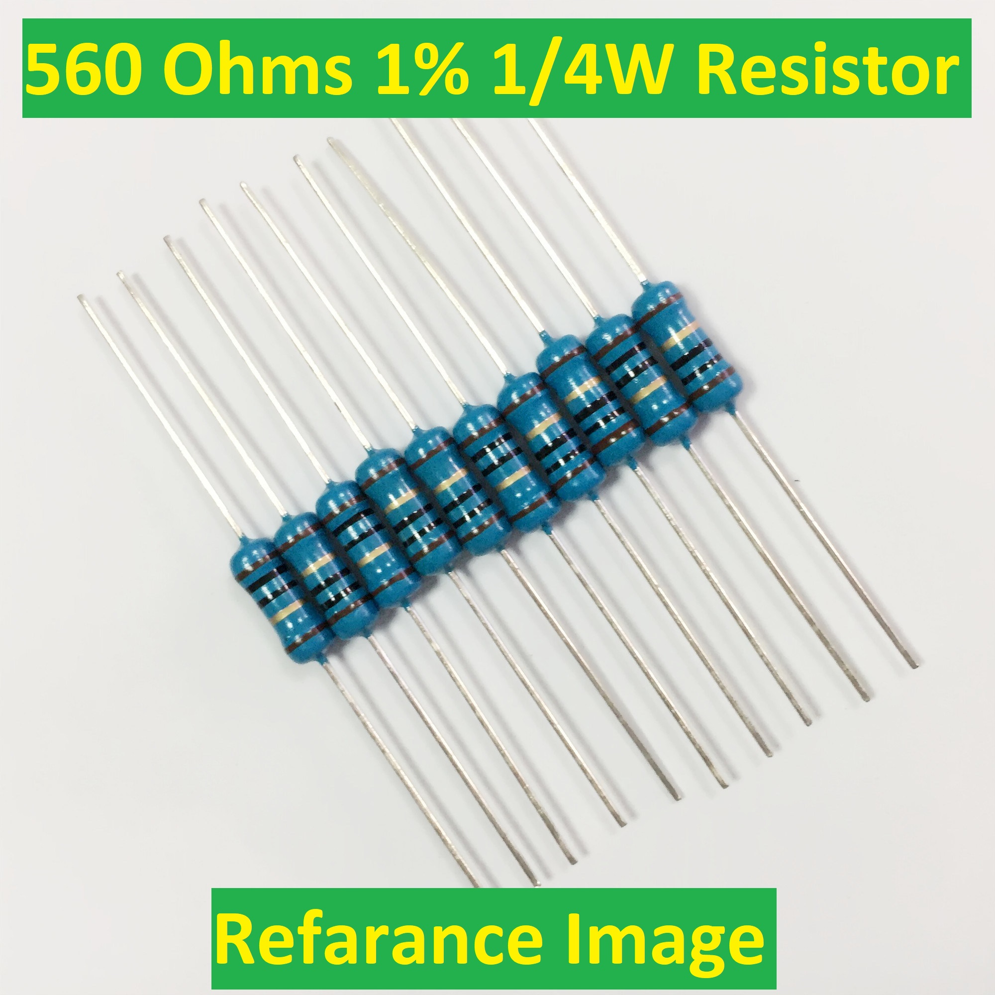 Picture of 50Pcs- Tolerance 1% 560 Ohm COPPER Resistor 560 Ohm Carbon Film Resistor