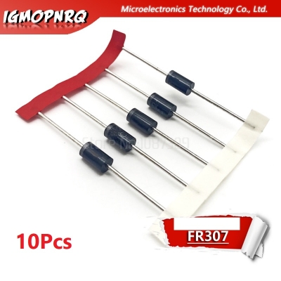 Picture of 10Pcs- FR307 Diode FR307 Rectifier Diodes 1000V 3A DO-27 Package 2 Pin Leads FR307 Fast Recovery Diode