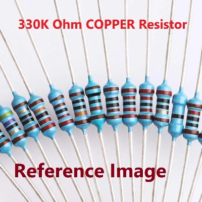 Picture of 50Pcs- COPPER Resistor Tolerance 1% 330K Resistor 330k Carbon Film Resistor 330k Ohm 1/4W Resistance 2 Pin Leads 0.25 Watt Fixed Resistors