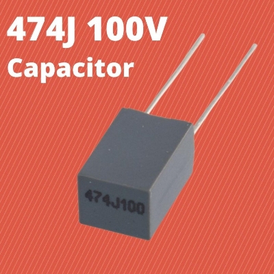 Picture of 10Pcs- 474j 100V BOX Capacitor 474j Metalized Polyester Film Capacitor 474j 100V Capacitor 474j Capacitor 2 Pin Leads