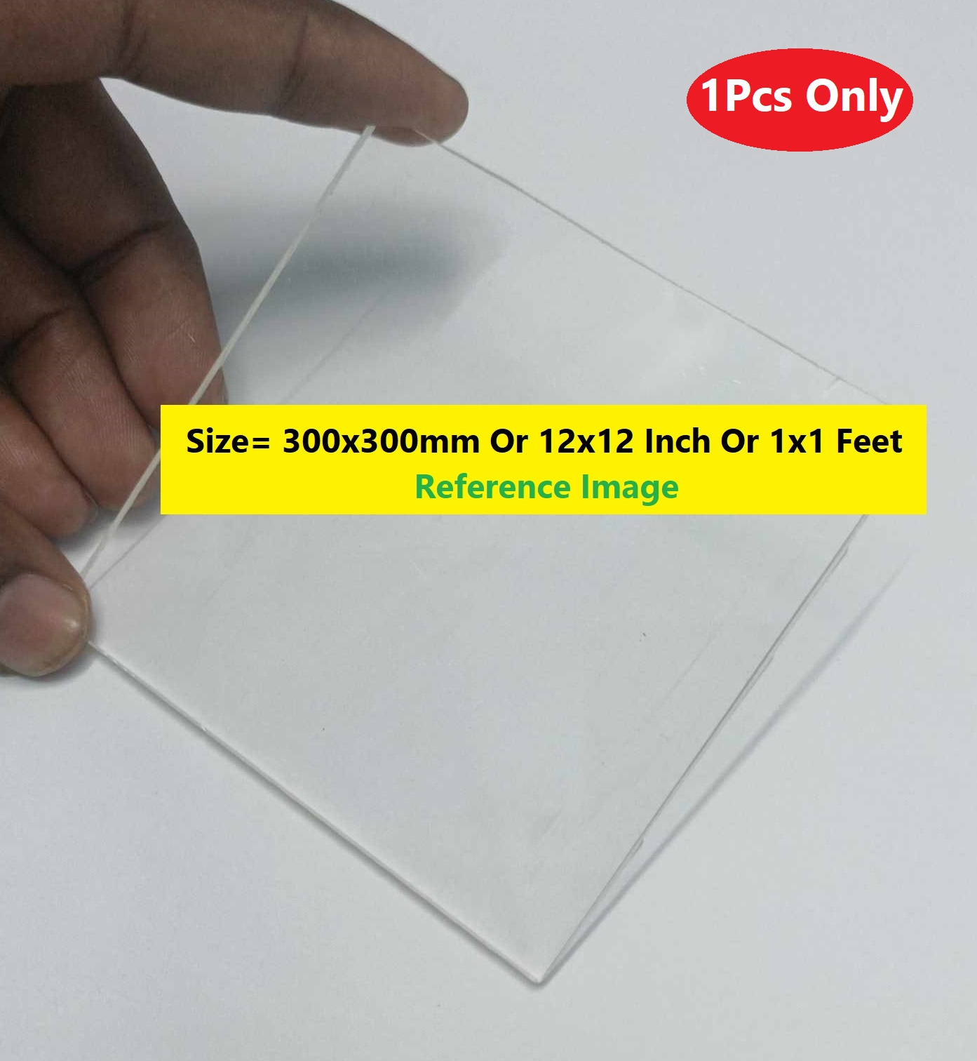 Picture of TRANSPARENT 4mm Acrylic Sheet 4mm Clear Plastic Sheet 4mm Thick Acrylic Sheets Cutting Size 300x300mm Or 12×12 Inch Or 1×1 Feet 12 Inch Acrylic Sheet Clear Perspex Acrylic Sheet 4mm Clear Acrylic Plexiglass