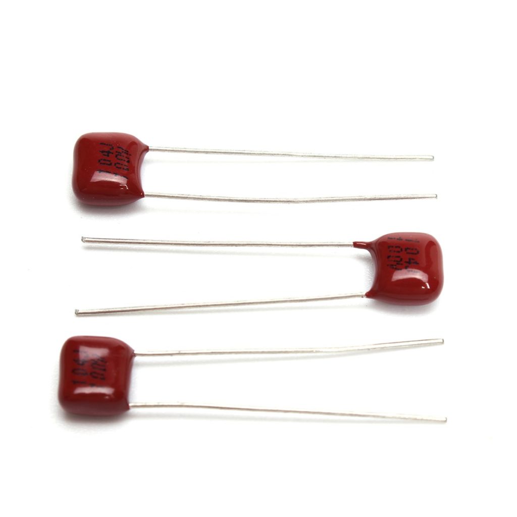 Picture of 15Pcs- METALLIZED 104j 100V Capacitors 104j Metallized Capacitor 100V Capacitor 2 Pin Leads Maylar 104j Capacitor