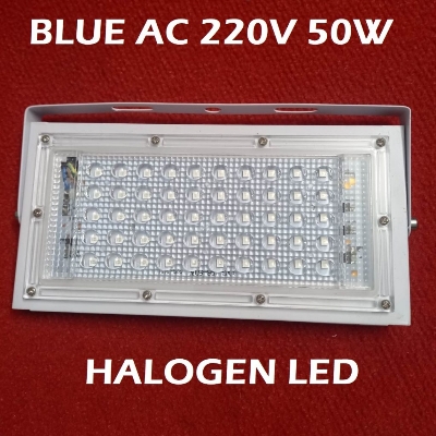 Picture of BLUE HALOGEN 50W XXG-198-50W 220V LED Light Bulbs BLUE LED Light Load Line Tungsten Lamps AC 220V 50W LED Light Carrying LED Light 50W Blue Light