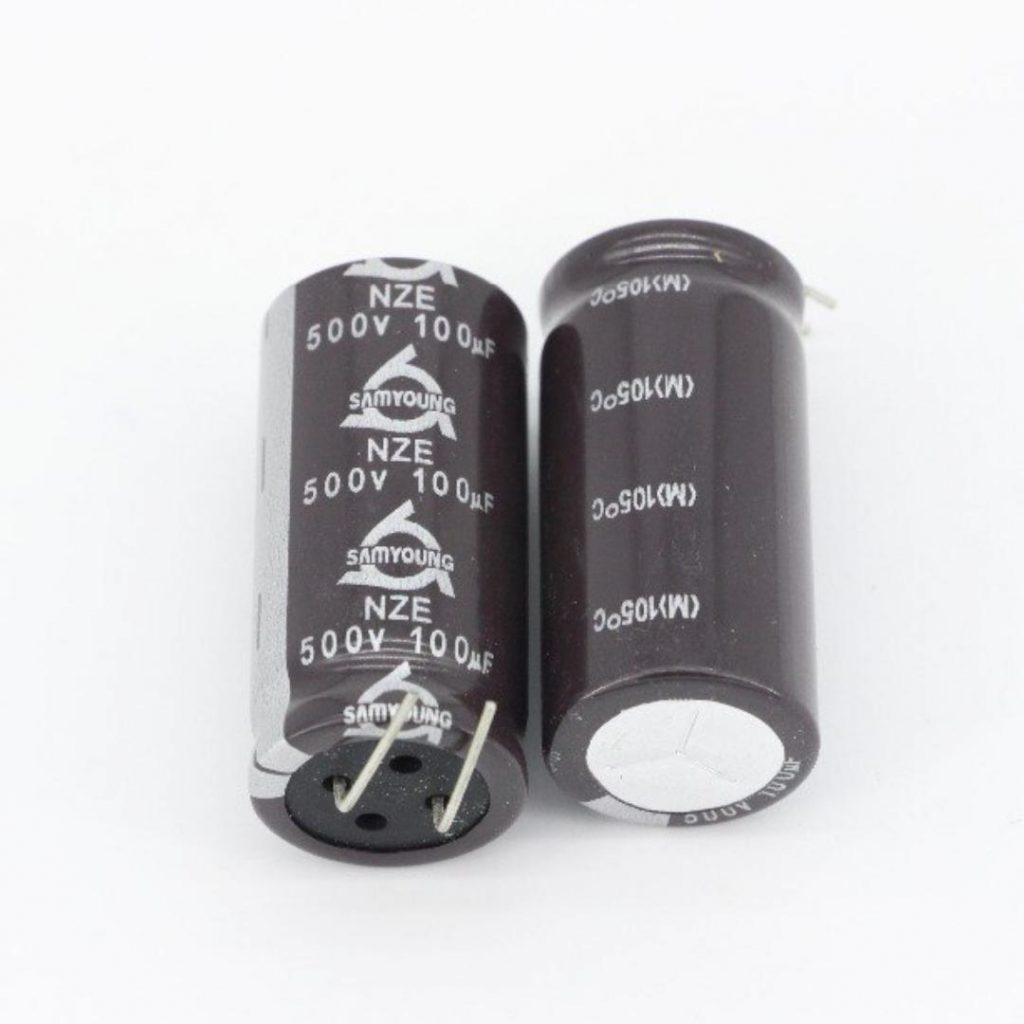 Picture of RADIAL 100uF 500V Capacitors 100uF Capacitor 500V Radial Polarized Electrolytic Capacitor 500V Capacitors 2 Pin Leads