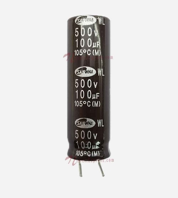 Picture of RADIAL 100uF 500V Capacitors 100uF Capacitor 500V Radial Polarized Electrolytic Capacitor 500V Capacitors 2 Pin Leads