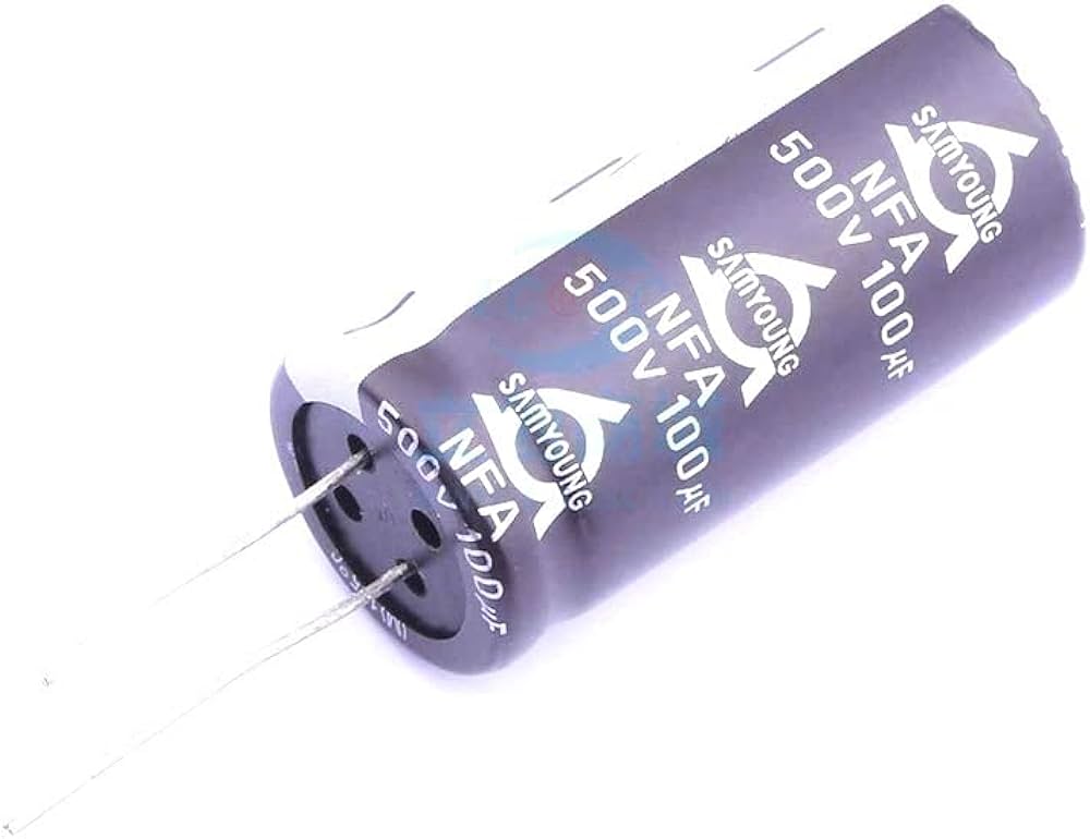Picture of RADIAL 100uF 500V Capacitors 100uF Capacitor 500V Radial Polarized Electrolytic Capacitor 500V Capacitors 2 Pin Leads