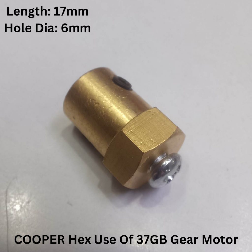 Picture of 17mm Length COOPER Hex Motor Shaft Coupling 6mm Brass Hex Coupler 17mm For Gear Motor Shaft Robotic Tools
