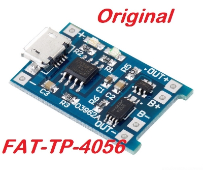 Picture of Ori-ginal FAT Type  TP4056 TP-4056 5V 1A Type-B USB With Battery PROTECTION Charger Circuit Adapters Module Li-Ion Lithium Lipo 18650 AA AA Battery Charging Protection Board 