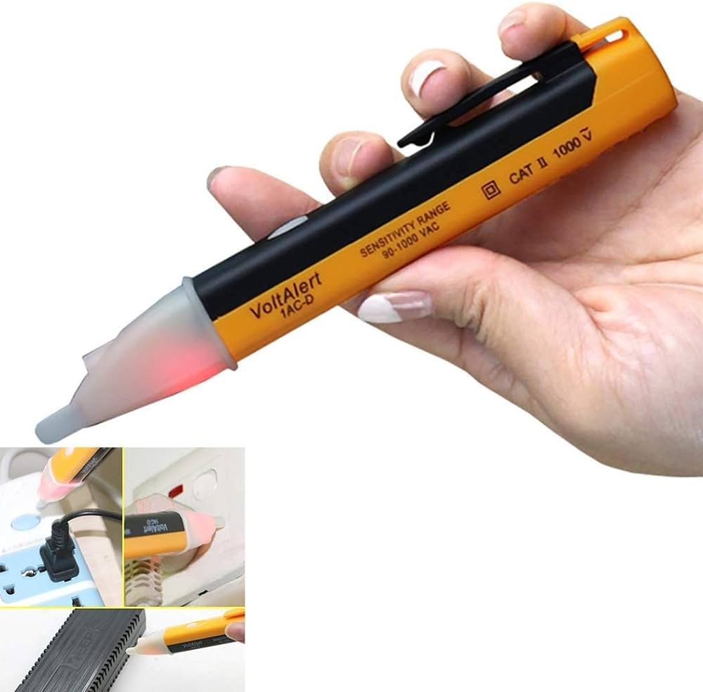 Picture of AC Voltage Detector 1AC-D Plastic AC 90V-1000V Voltage Tester Detector Pencil Multifunction Test Pen With LED