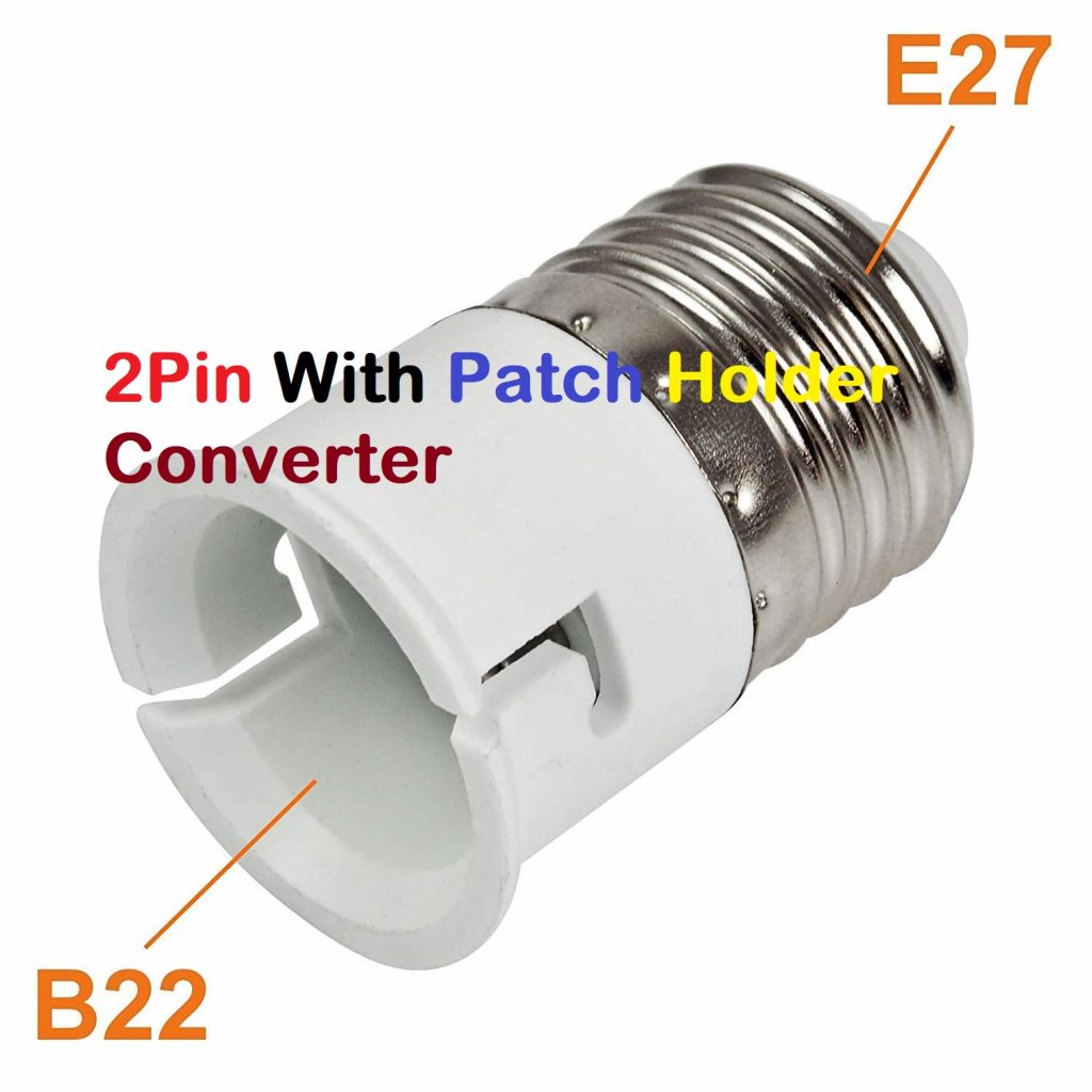 Picture of 2Pcs- E27 To B22 Converter Electric Light Bulbs Converter Patch To 2 Pin Holder Converter Lamp Holder LED Light Holder Converter E27 Patch Converter To B22 Pin Type Holder