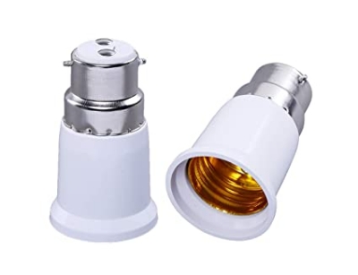 Picture of 2Pcs- B22 To E27 Converter Electric Light Bulbs Converter 2 Pin To Patch Holder Converter Lamp Holder B22 2 Pin Converter To E27 Patch Holder For LED Light Bulbs
