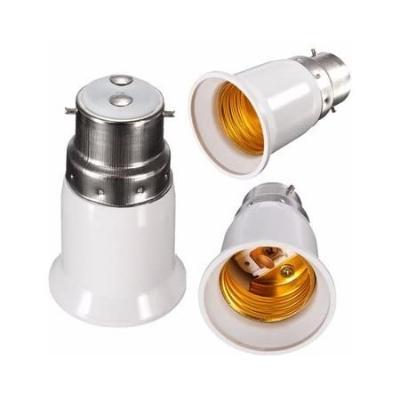 Picture of 2Pcs- B22 To E27 Converter Electric Light Bulbs Converter 2 Pin To Patch Holder Converter Lamp Holder B22 2 Pin Converter To E27 Patch Holder For LED Light Bulbs