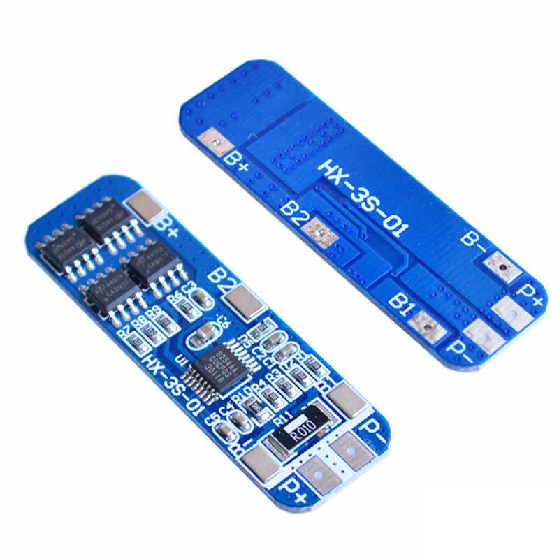 Picture of 4 IC 3S BMS BLUE 3S 12V BMS 10A BMS Circuit 18650 Battery Charger Module 11.1V 12.6V 10A 12V BMS Circuit Adapters
