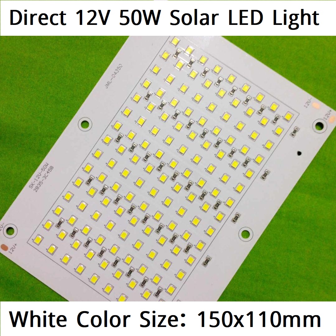 Picture of SK-12V-50W Direct 12V Solar LED Light White Color 150x110mm 135 Pcs LED DC 12V LED Light 50W White LED