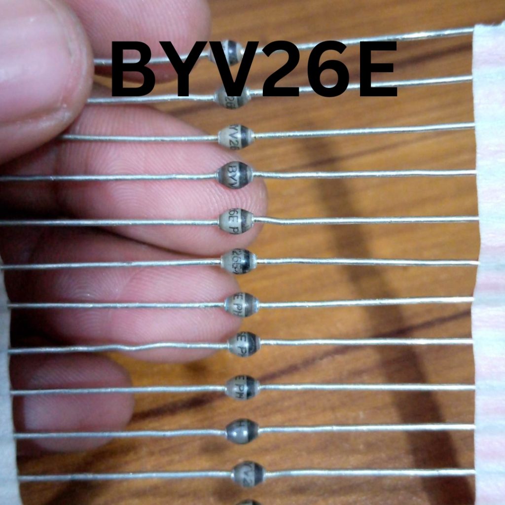 Picture of 2Pcs-  BYV26E Diode BYV26 Rectifiers Diode Fast Recovery Controlled Avalanche Rectifiers 1A 600V TR Fast Ultrafast Power 2 Pin Leads Diode