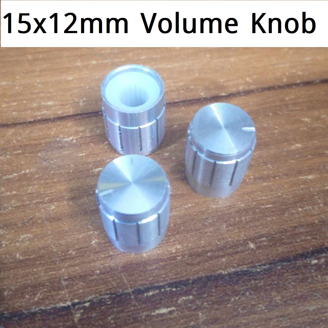 Picture of 3Pcs - 15mm Amplifier Knob 15x12mm Aluminium Alloy Potentiometer Knob Amplifier Volume Knob Knurled Shaft 6mm Hole Amplifier Audio Knob Switches Knob