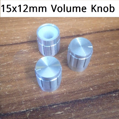 Picture of 3Pcs - 15mm Amplifier Knob 15x12mm Aluminium Alloy Potentiometer Knob Amplifier Volume Knob Knurled Shaft 6mm Hole Amplifier Audio Knob Switches Knob