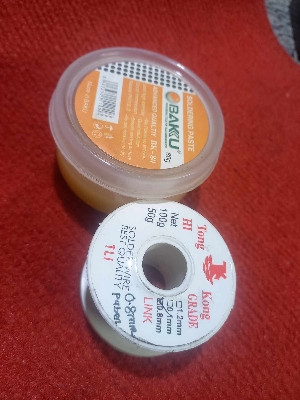 Picture of Soldering Tools Kit Combo Package (10 Feet soldering wire 0.8mm + 40gm BK-soldering Paste 2 in 1 Soldering packs